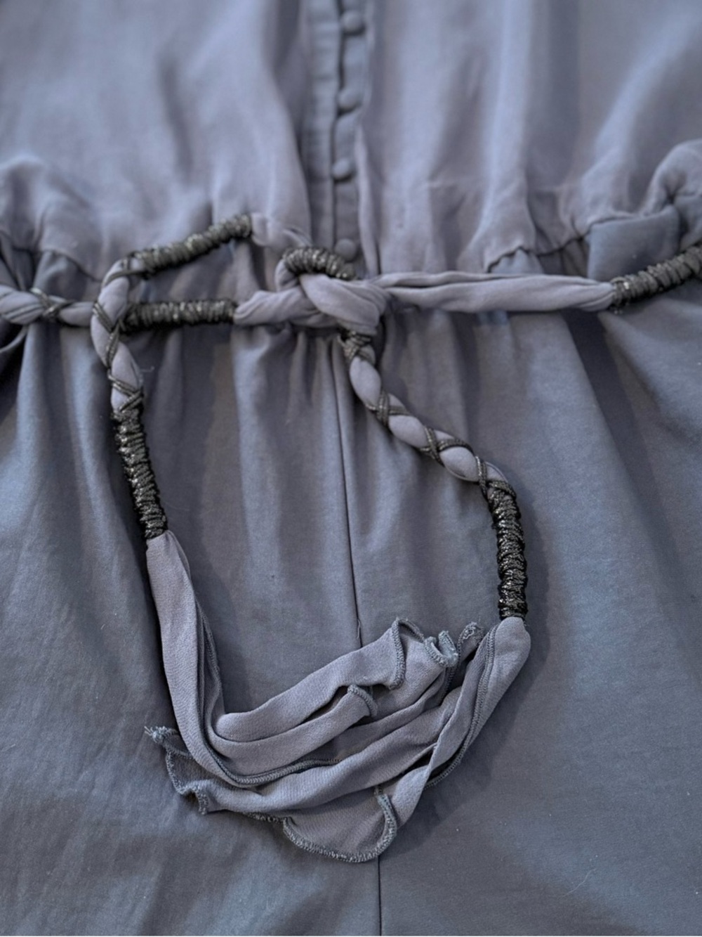 Free People Blue Gray Jumpsuit Sleeveless Button Front Tie Waist Boho Size XS - Picture 9 of 15